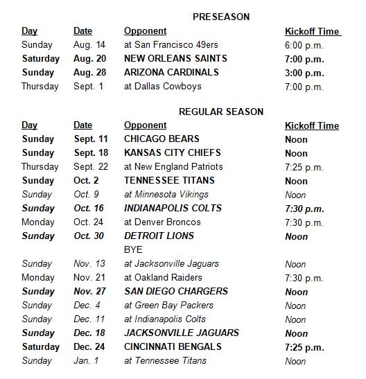Texans 2016 schedule includes five primetime matchups - ABC13 Houston