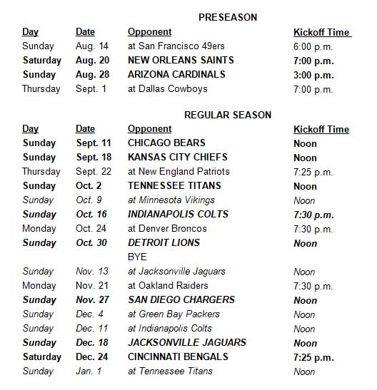 texans schedule games