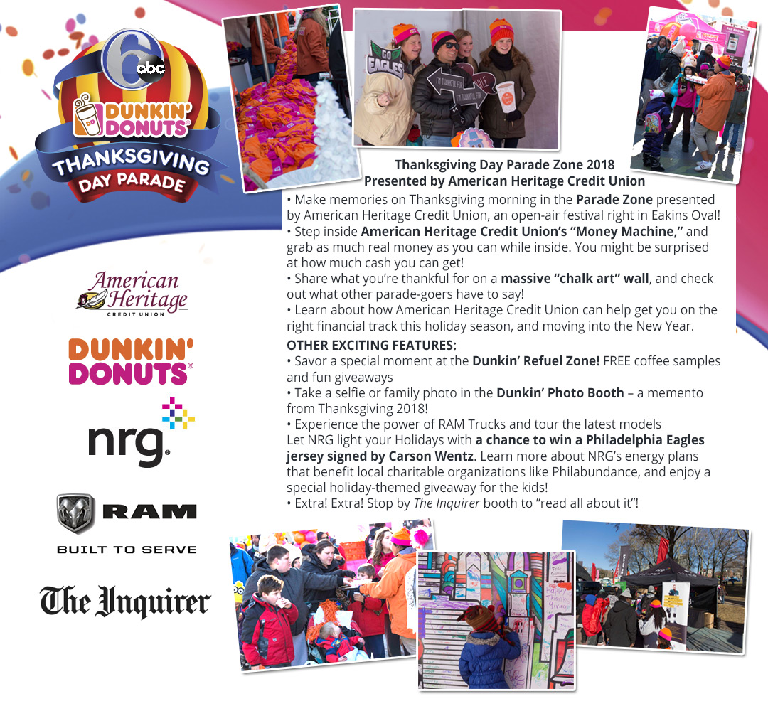 2017 6abc dunkin donuts thanksgiving day parade dunkin flyers 50th