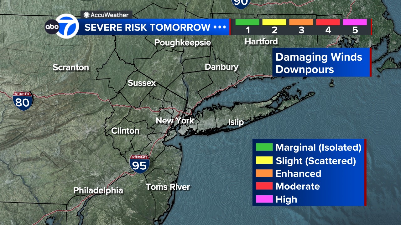 Severe Weather Risk Tomorrow Accuweather New York New Jersey Connecticut Abc7 New York